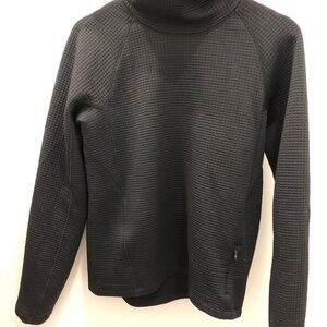 Waffle-Knit Funnel-Neck Long Sleeve